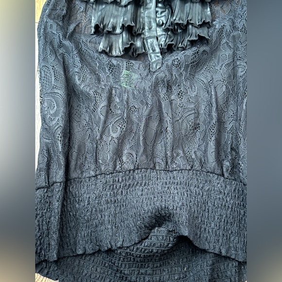 bebe Black Ruffled Halter Top - Picture 3 of 4